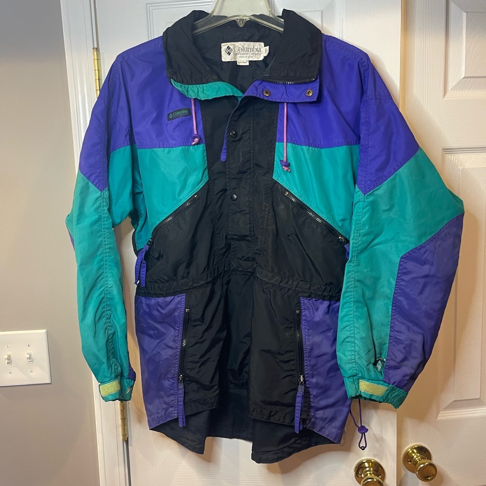 Vintage 90s Columbia Sportswear Radial Sleeve Puffer Windbreaker Jacket Size L B